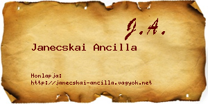 Janecskai Ancilla névjegykártya